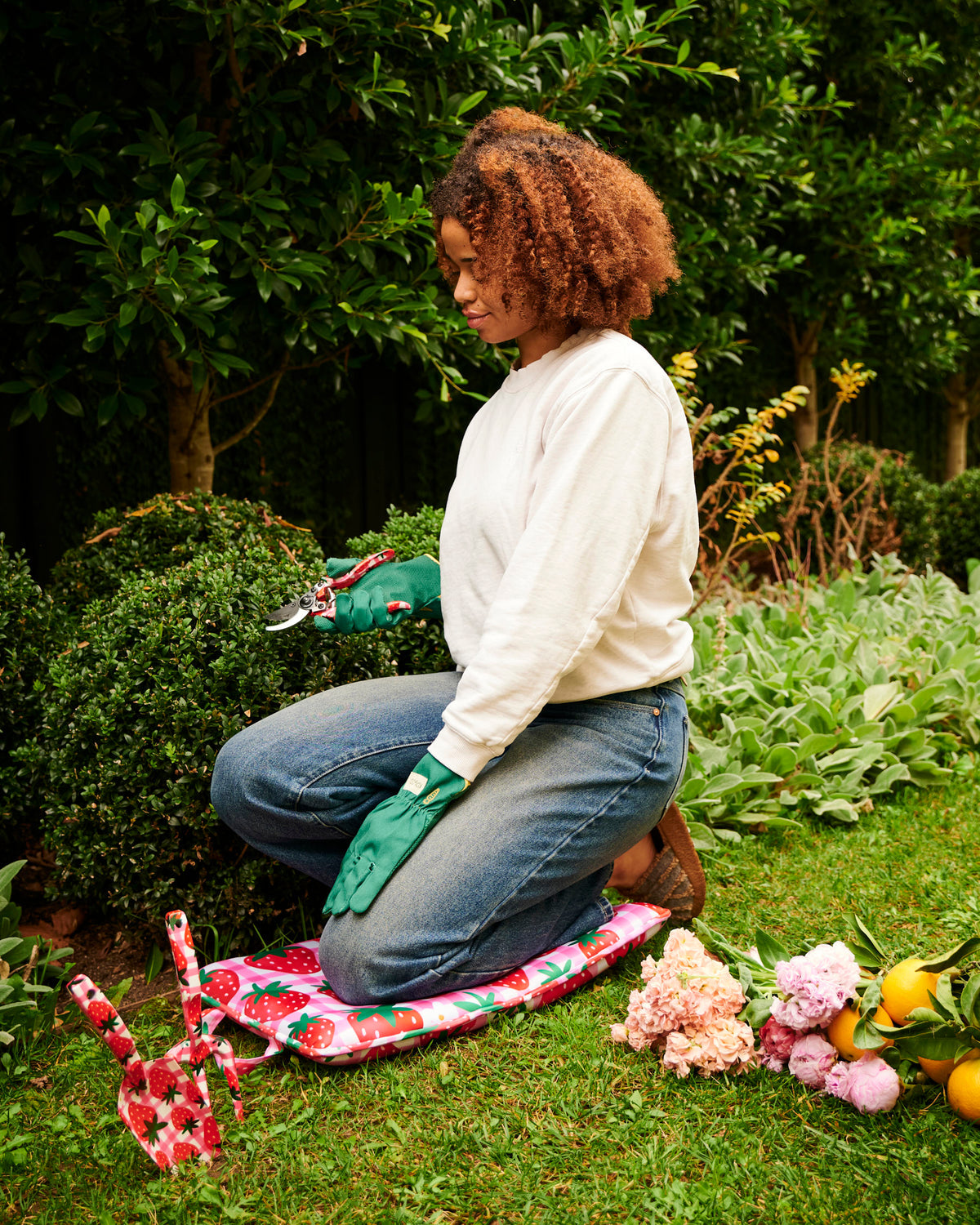 Strawberry Jam Garden kneeling Mat - Kip&Co