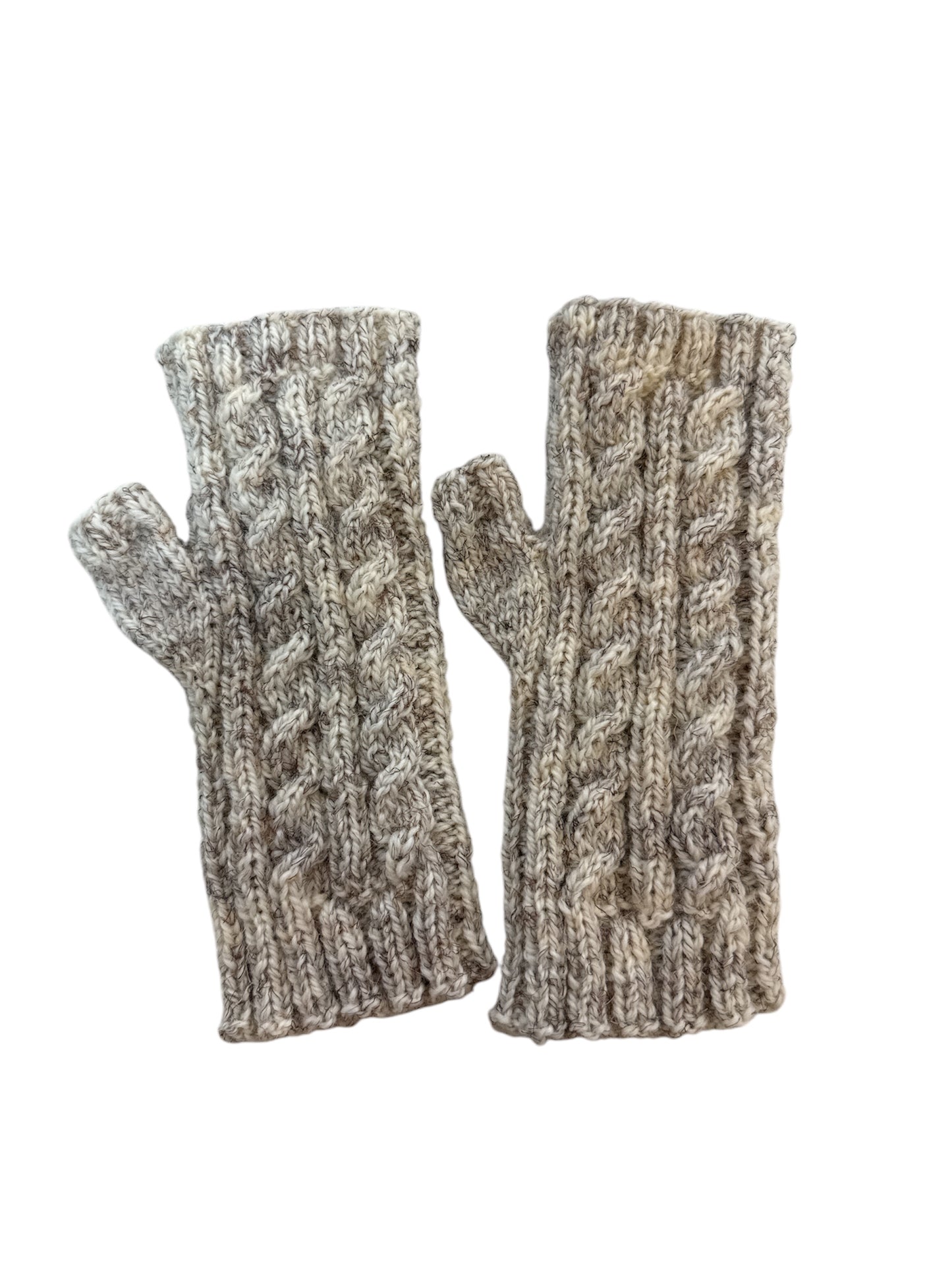 Cream/Fleck Fingerless Gloves - Pat Dalton