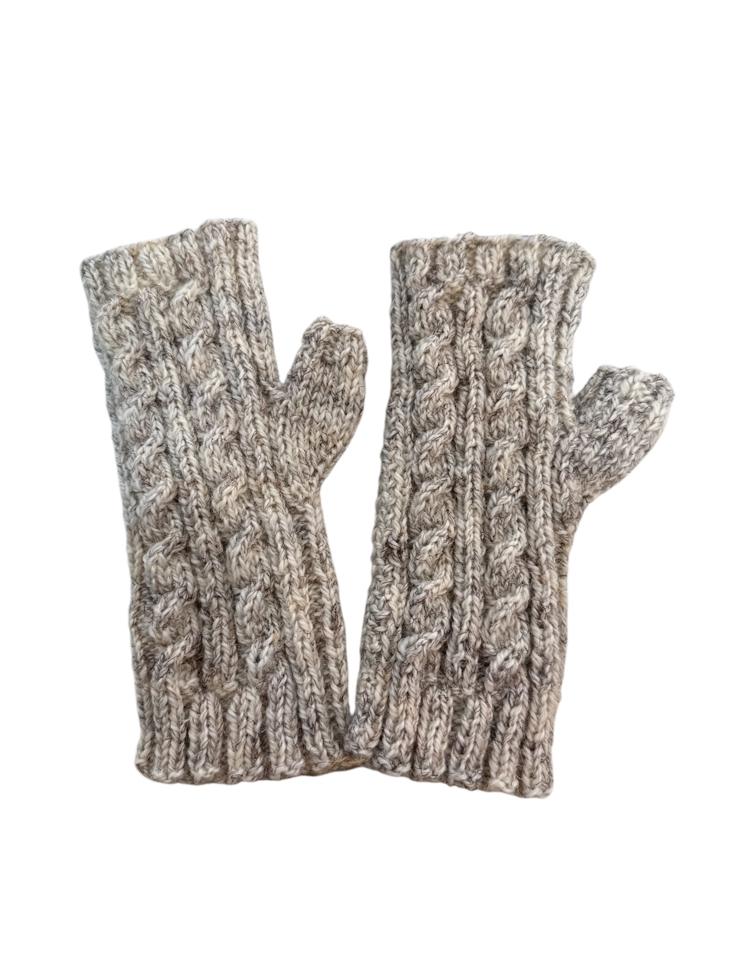 Cream/Fleck Fingerless Gloves - Pat Dalton
