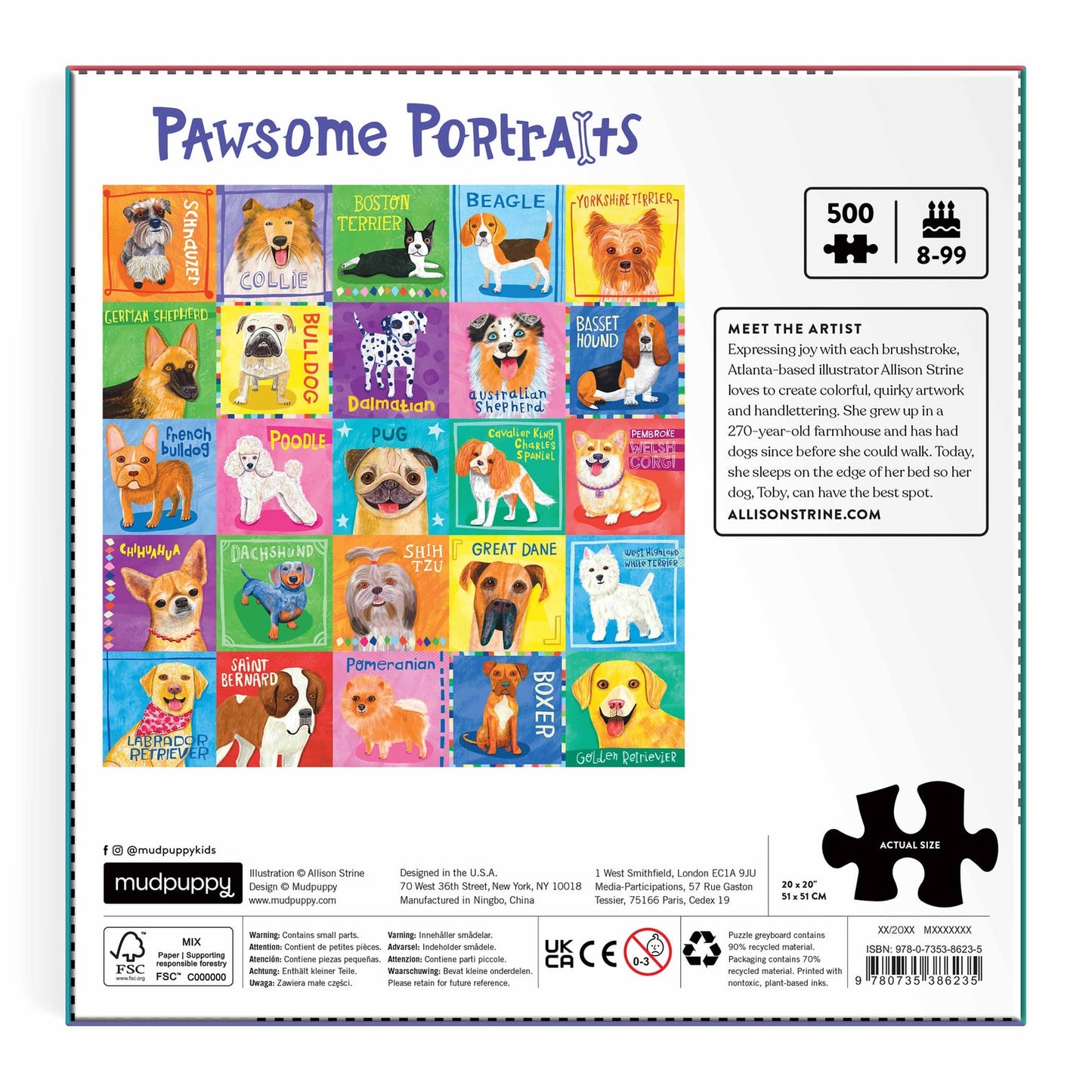 Pawsome Portraits Family Puzzle 500 Piece