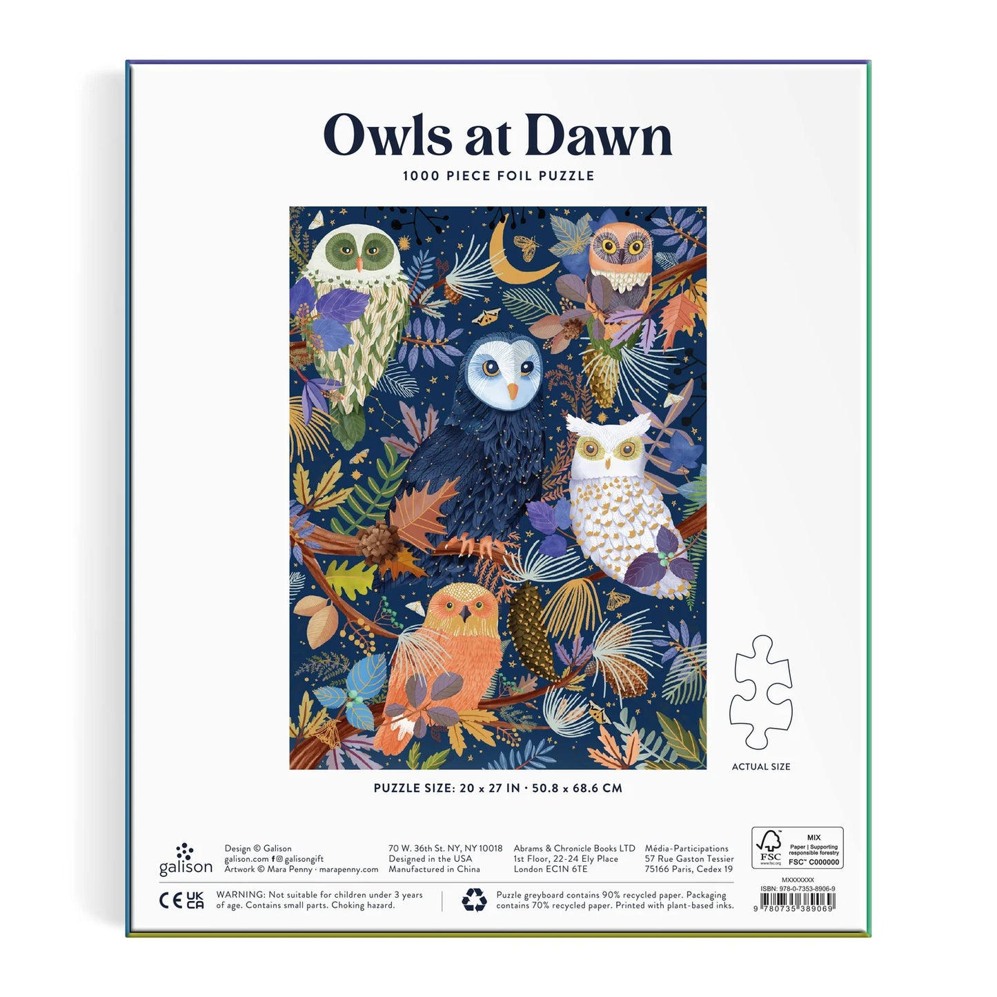 Owls at Dawn Foil Puzzle - 1000pc