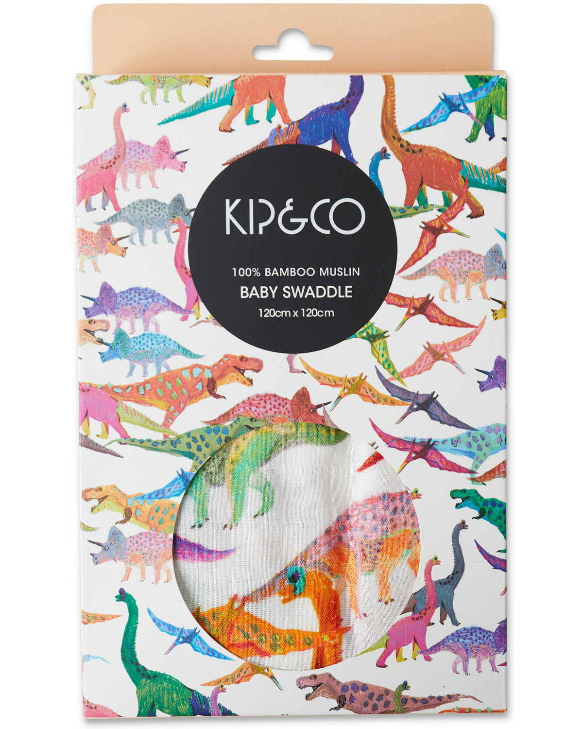 Dino Max White Bamboo Swaddle