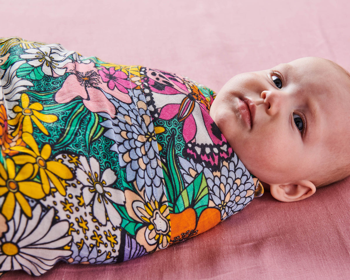 Bliss Floral Bamboo Swaddle - Kip&Co