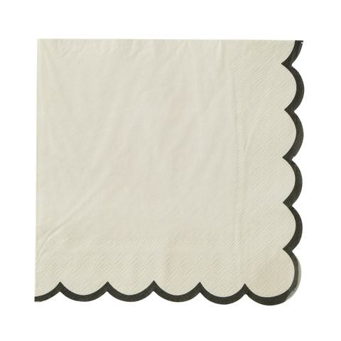 Halcyon Ivory & Black 20pk 3ply Napkins