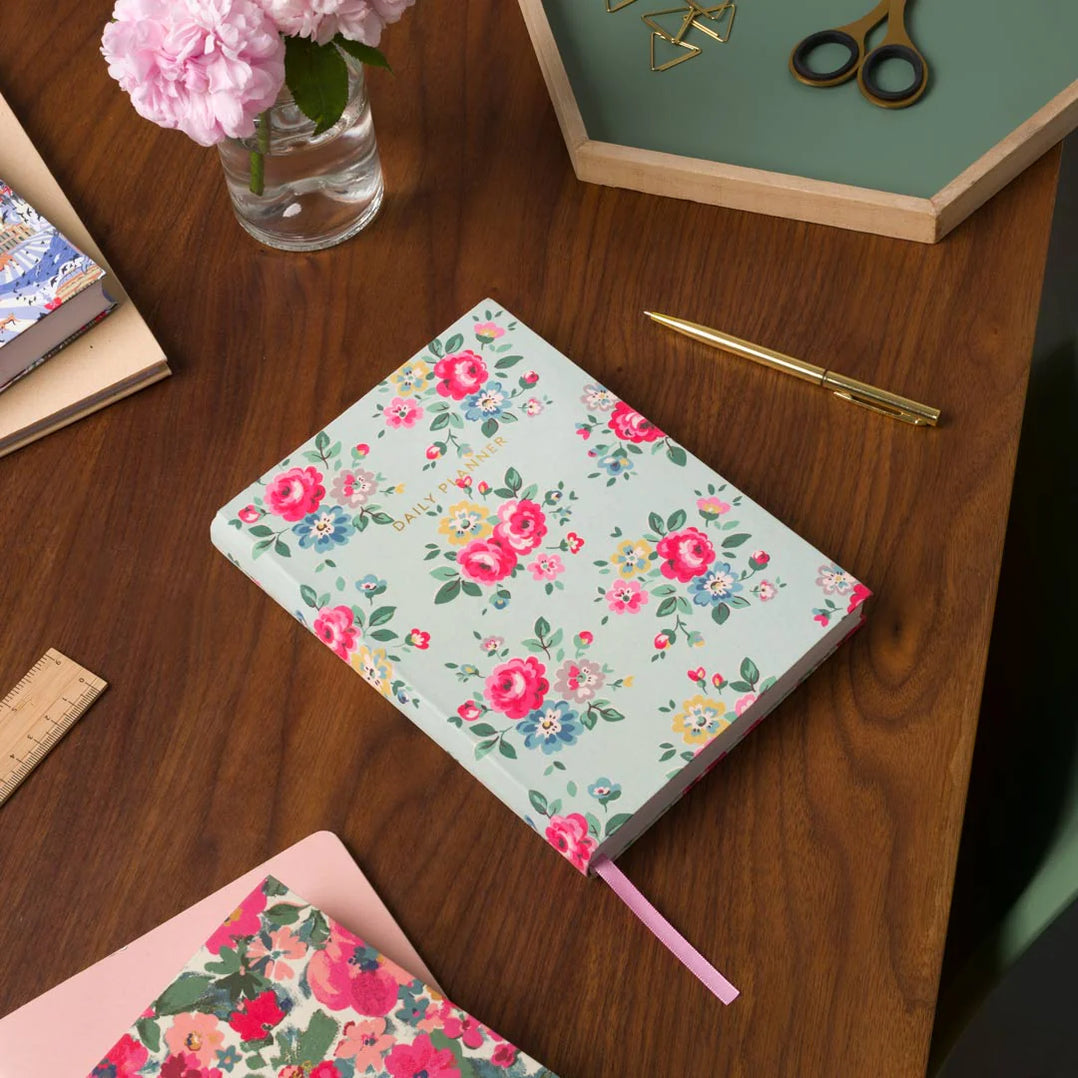 Cath Kidston Soft Cloth Cover A5 Daily Planner Duck Egg Floral