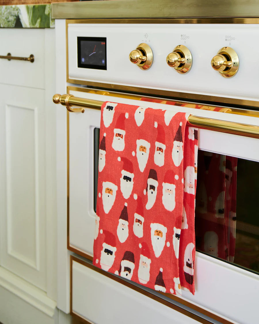HoHoHo Red Linen TeaTowel - Kip&Co