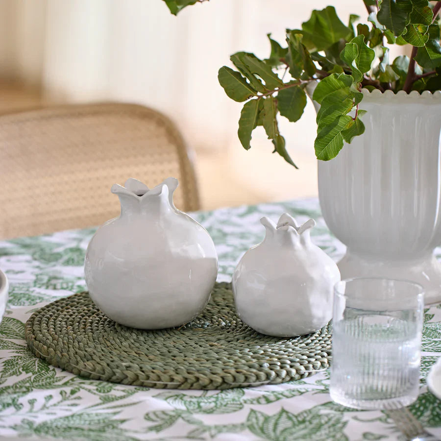 Pomegranate White Bud Vase