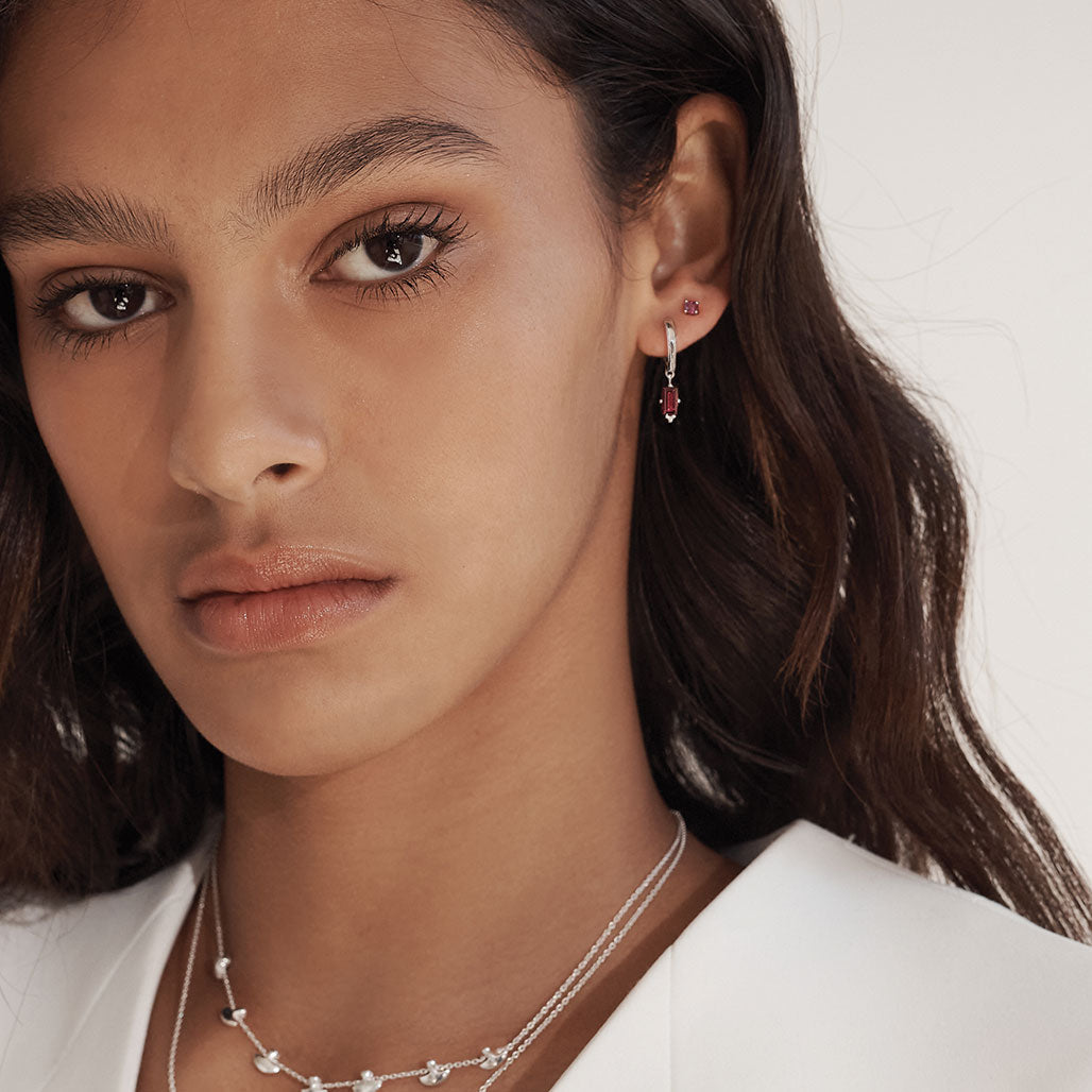 3mm Pink Rhodolite Single Stud - Murkani