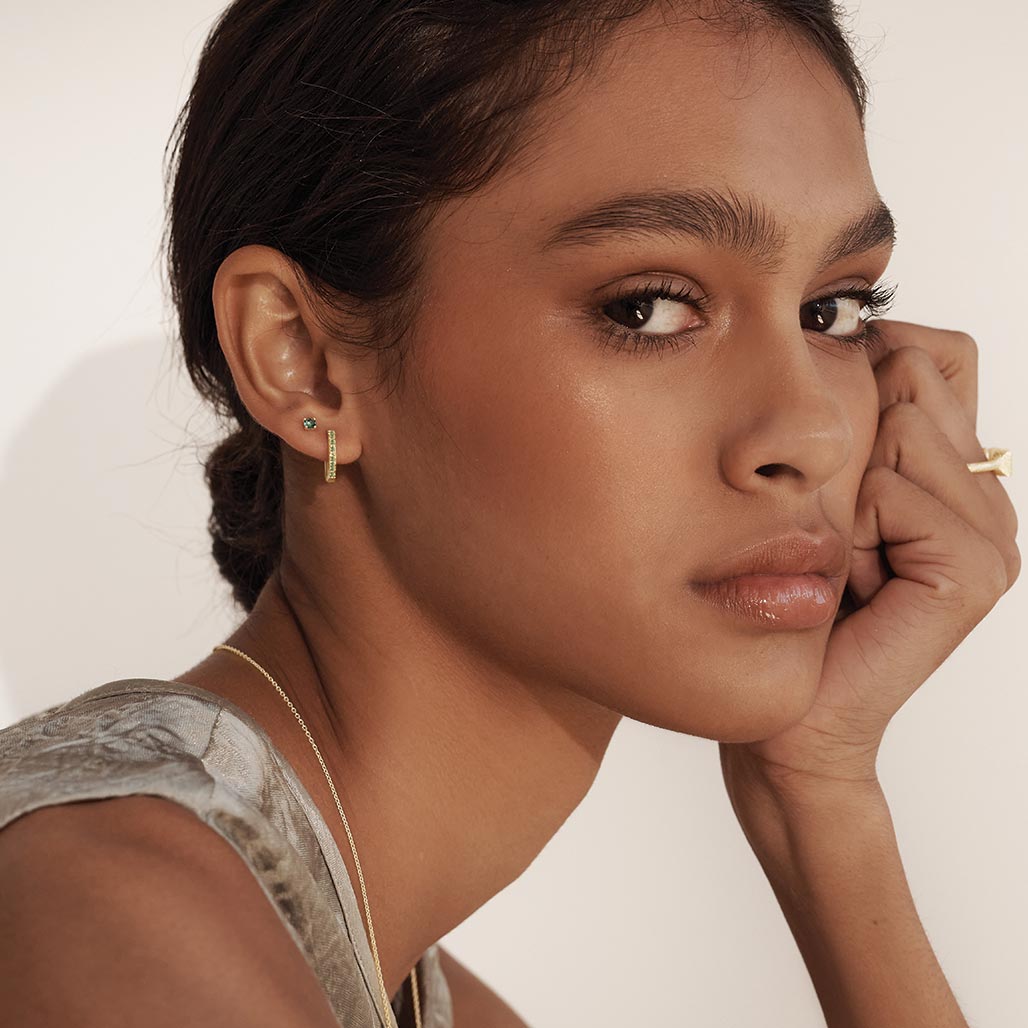 3mm Green Quartz Single Stud - Murkani