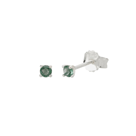 3mm Green Quartz Single Stud - Murkani