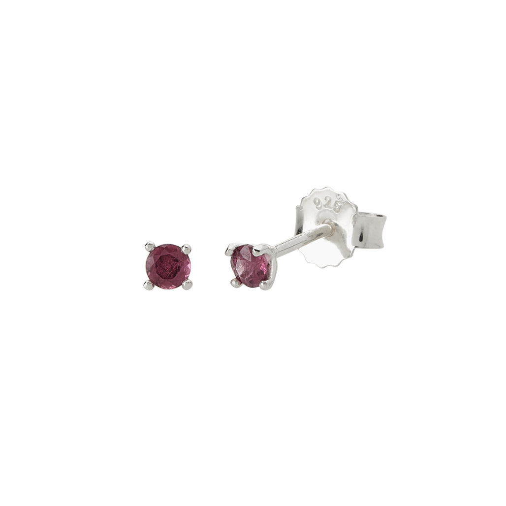 3mm Pink Rhodolite Single Stud - Murkani