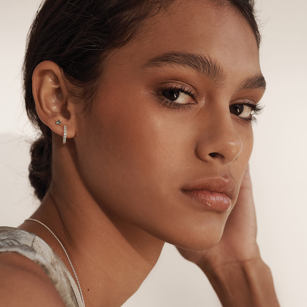 3mm Green Quartz Single Stud - Murkani