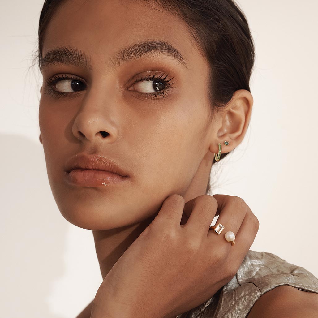 3mm Green Quartz Single Stud - Murkani