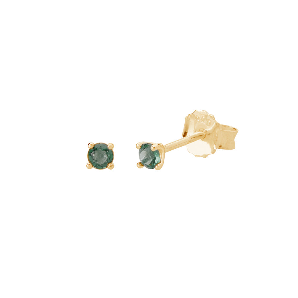 3mm Green Quartz Single Stud - Murkani