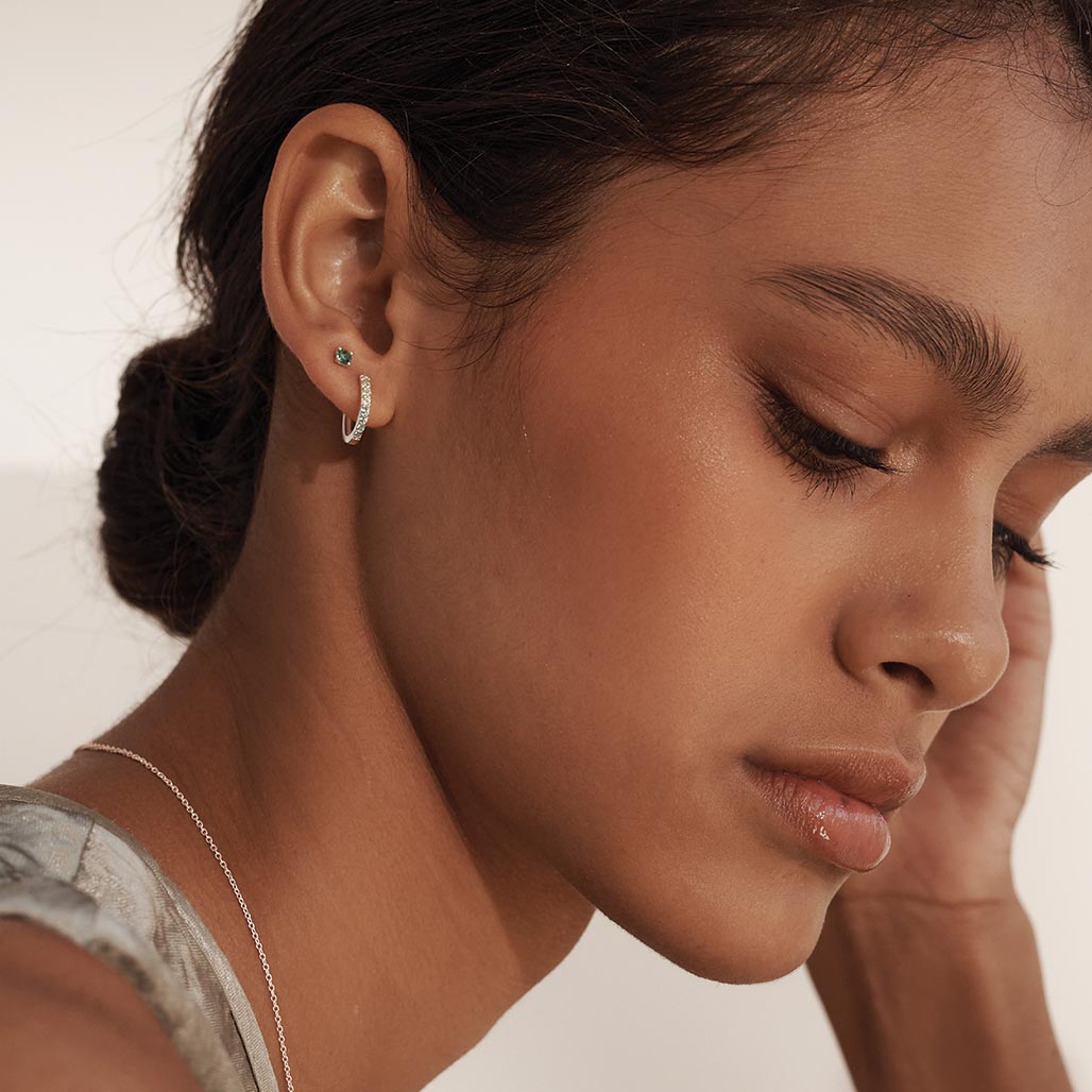 3mm Green Quartz Single Stud - Murkani