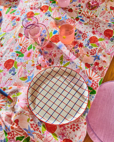 Meandering Meadow Round Linen Tablecloth