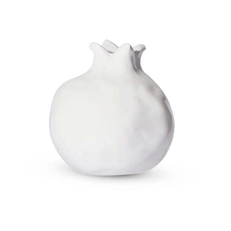 Pomegranate White Bud Vase
