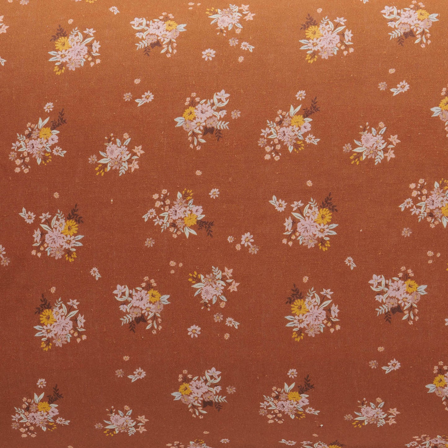 Vintage Floral Hazelnut Linen Fitted Sheet