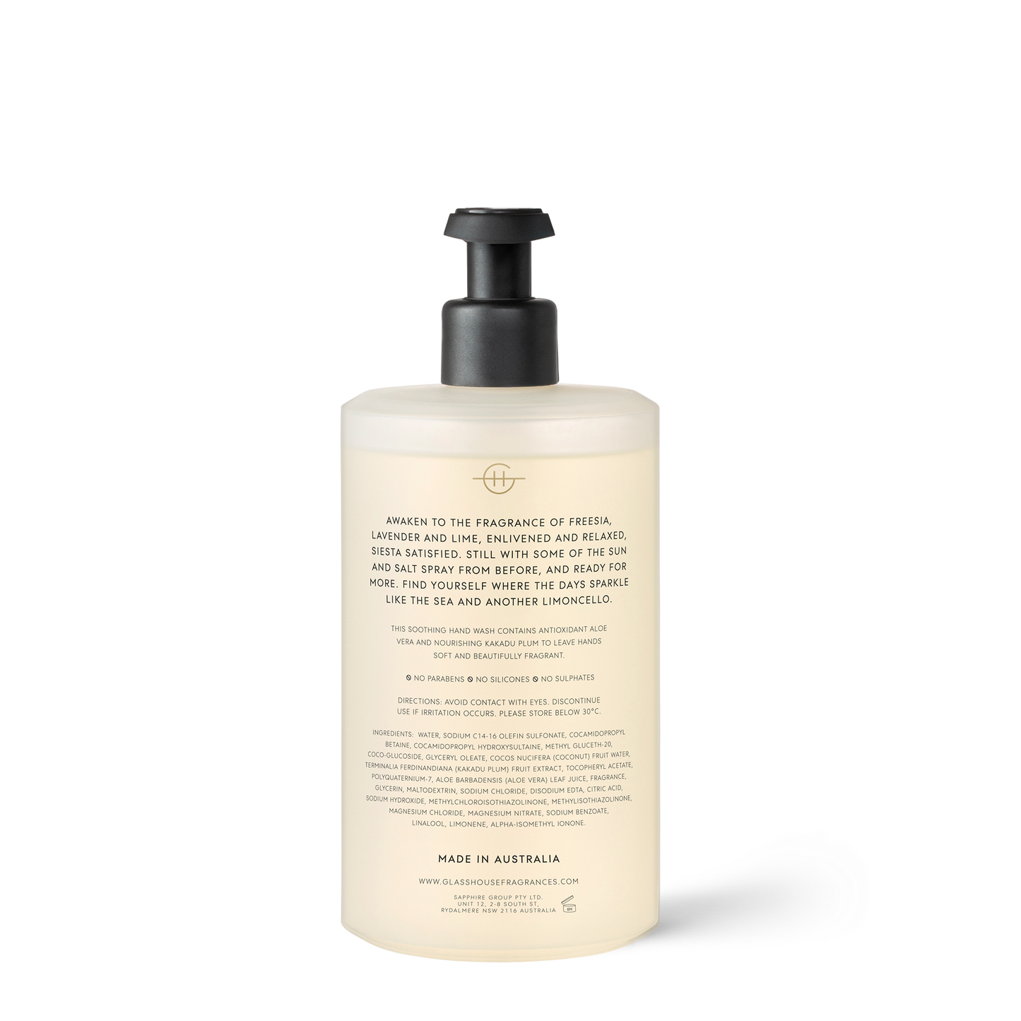 Lost In Amalfi 450ml Hand Wash - Glasshouse Fragrances