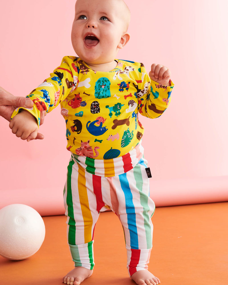 Cats & Dogs Organic LS Romper - Kip&Co