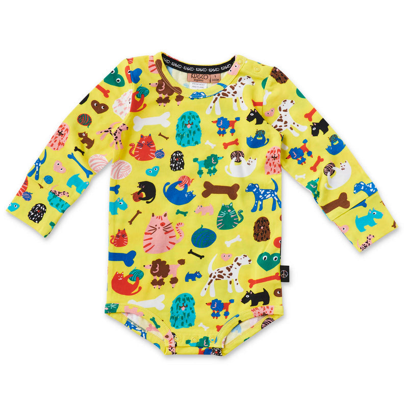 Cats & Dogs Organic LS Romper - Kip&Co
