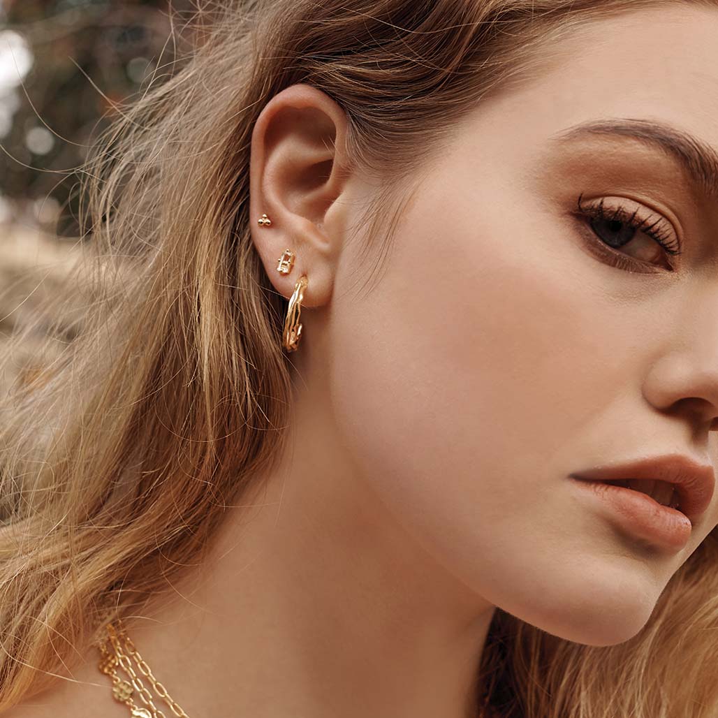 Vintage Medium Hoops Yellow Gold - Murkani