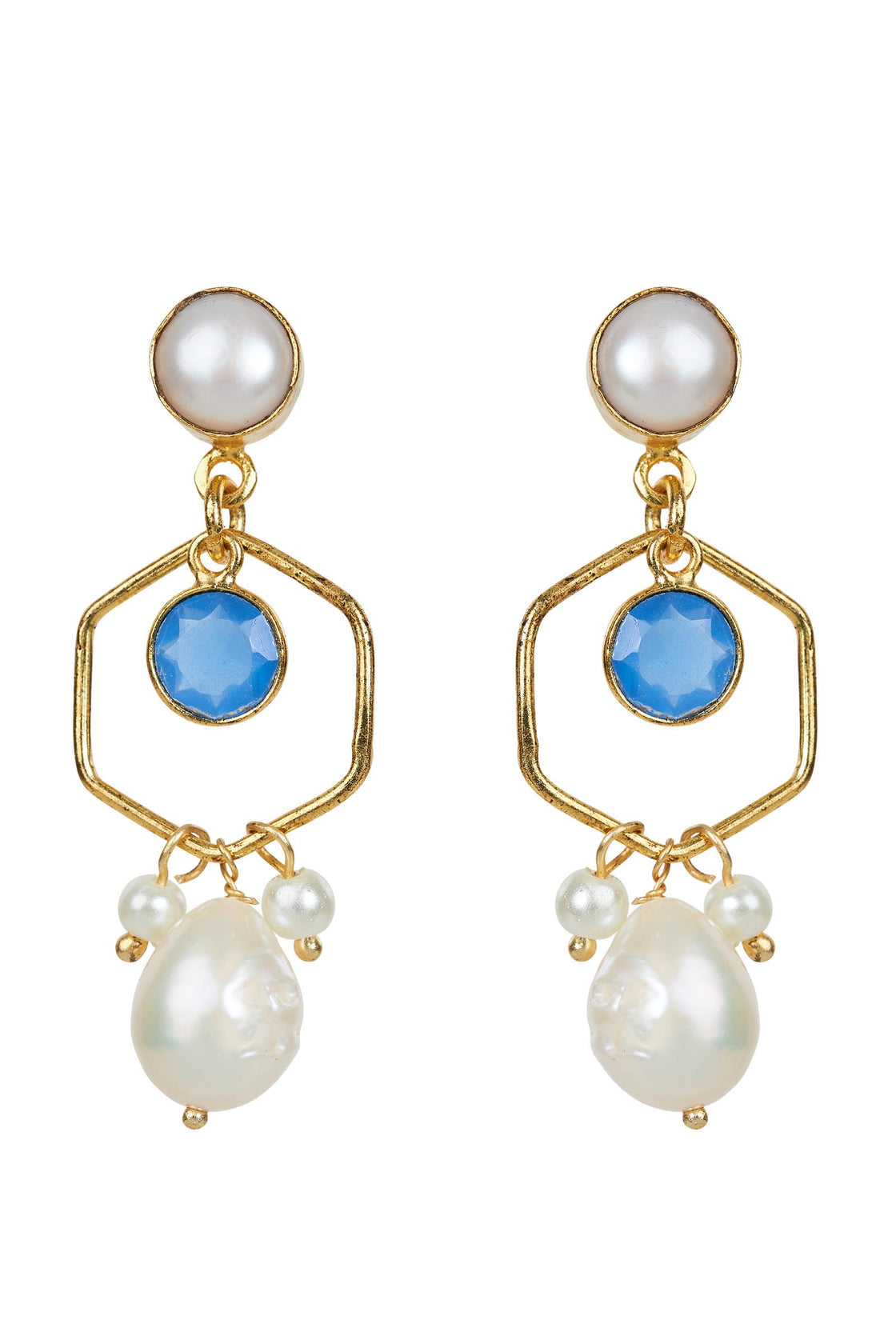 Lotus Drop Stone Earring - eb&ive