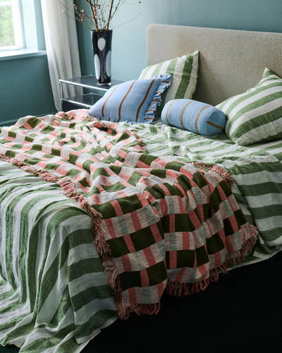 Moss Stripe Linen Pillowcases