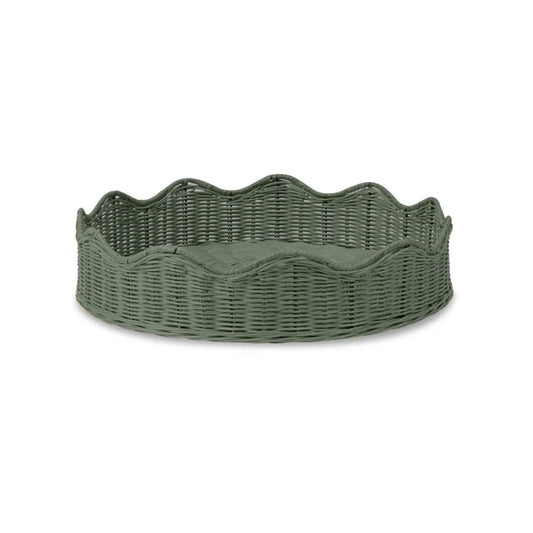 Mali Green Wavy Round Tray