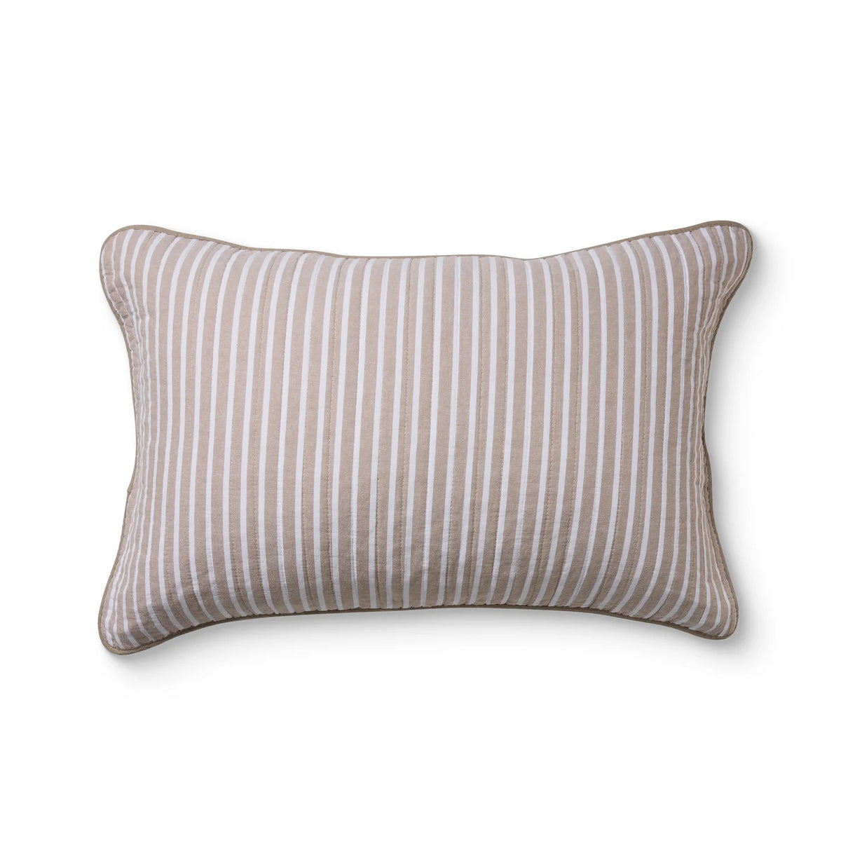Sinclair Coffee Stripe Quilted Pillow Case Set 2