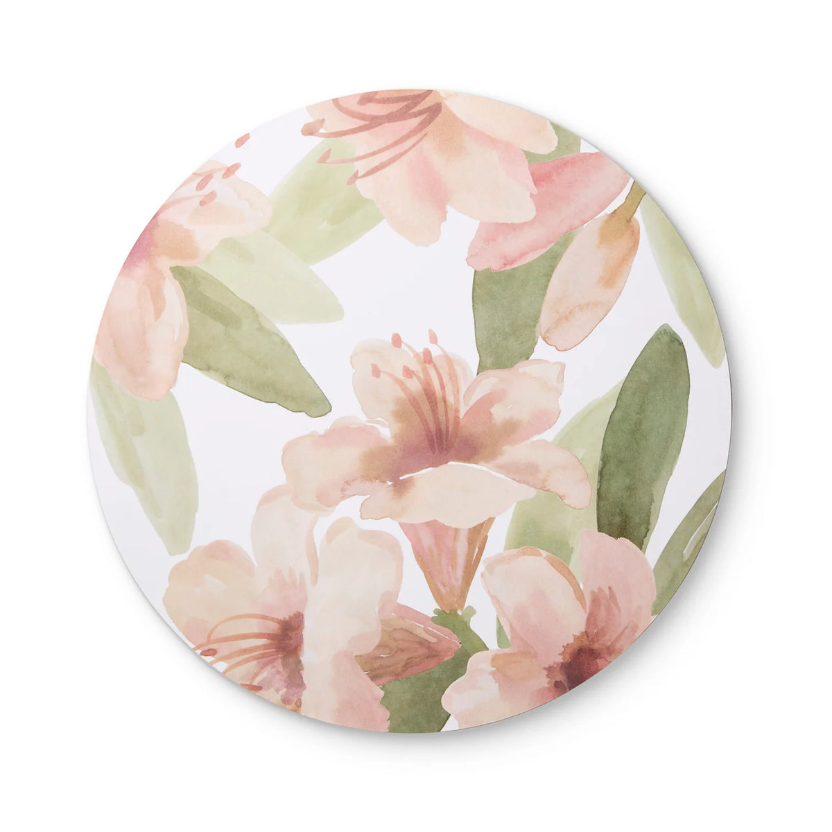 Rhododendron Round Hard Placemat Set 4