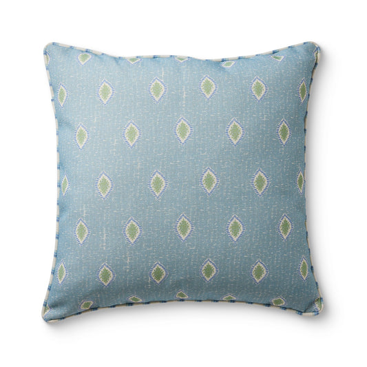 Asher Ocean Blue Reversible Outdoor Cushion 50cm