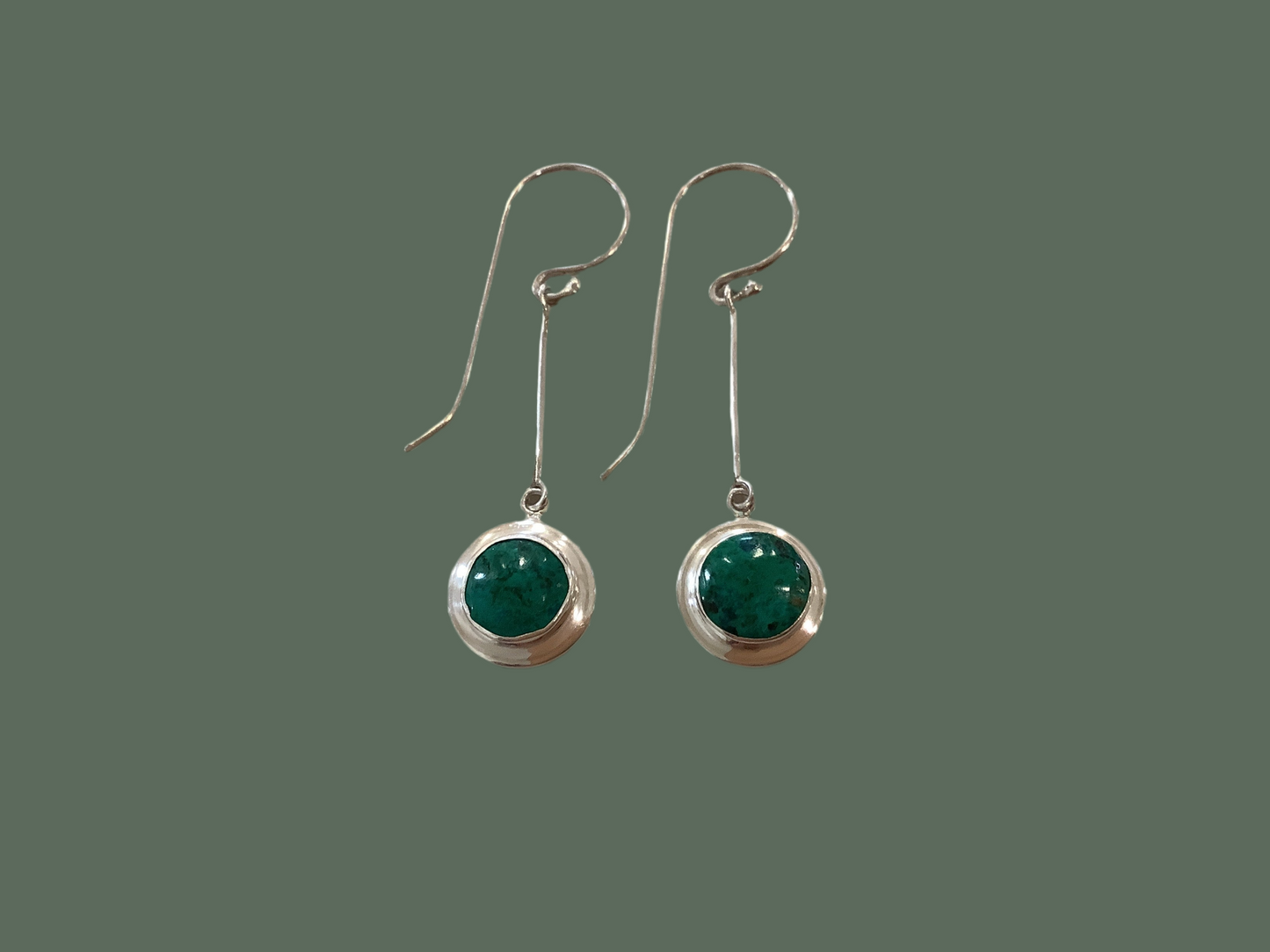 Chrysocolla Drop Earrings - Wayne Cuthell