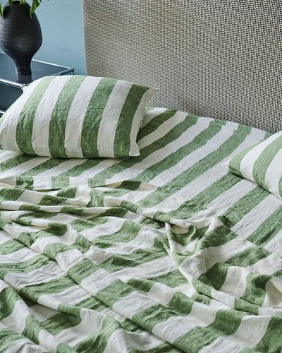 Moss Stripe Linen Pillowcases