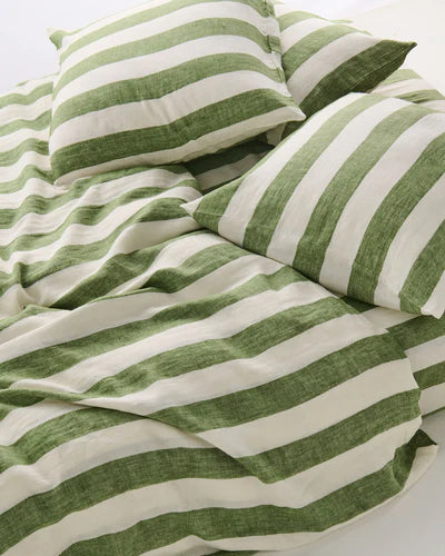 Moss Stripe Linen Pillowcases