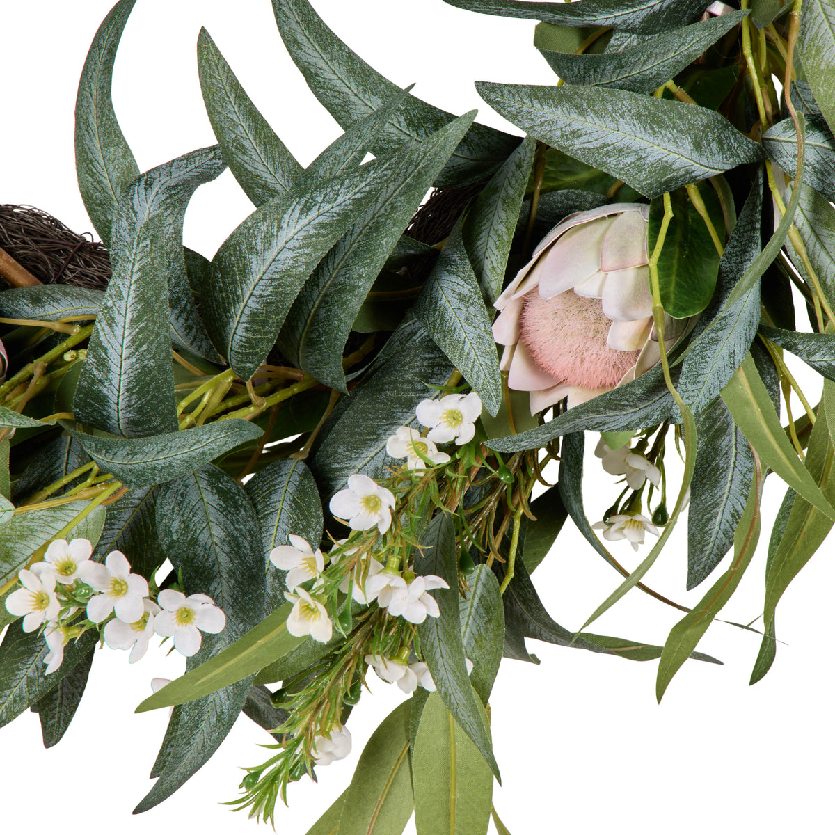 Protea Eucalyptus Wreath Cream & Green