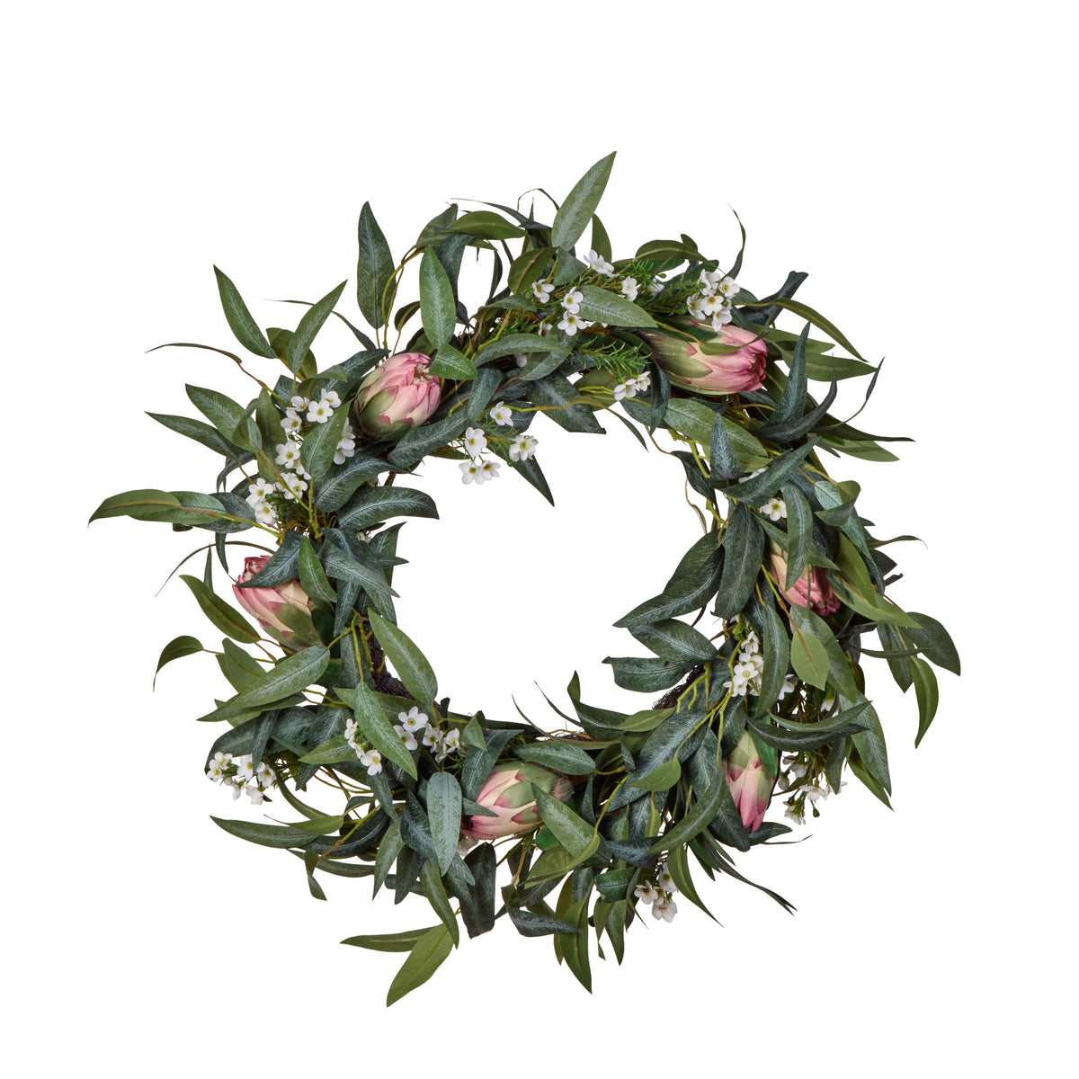 Protea Eucalyptus Wreath Pink