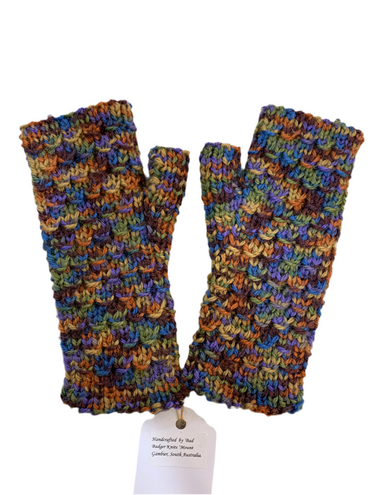 Multi Colour Trellis Fingerless Gloves - Pat Dalton
