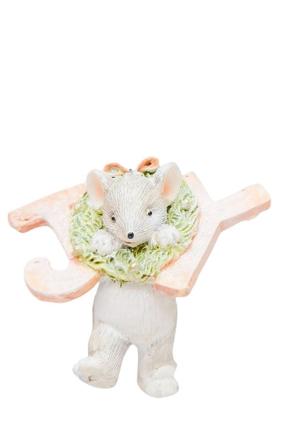 Mice in Joy & Acorn Resin Hanging Decoration