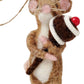 Mouse Feast Holding Lollipop & Pudding Hanging Decorations