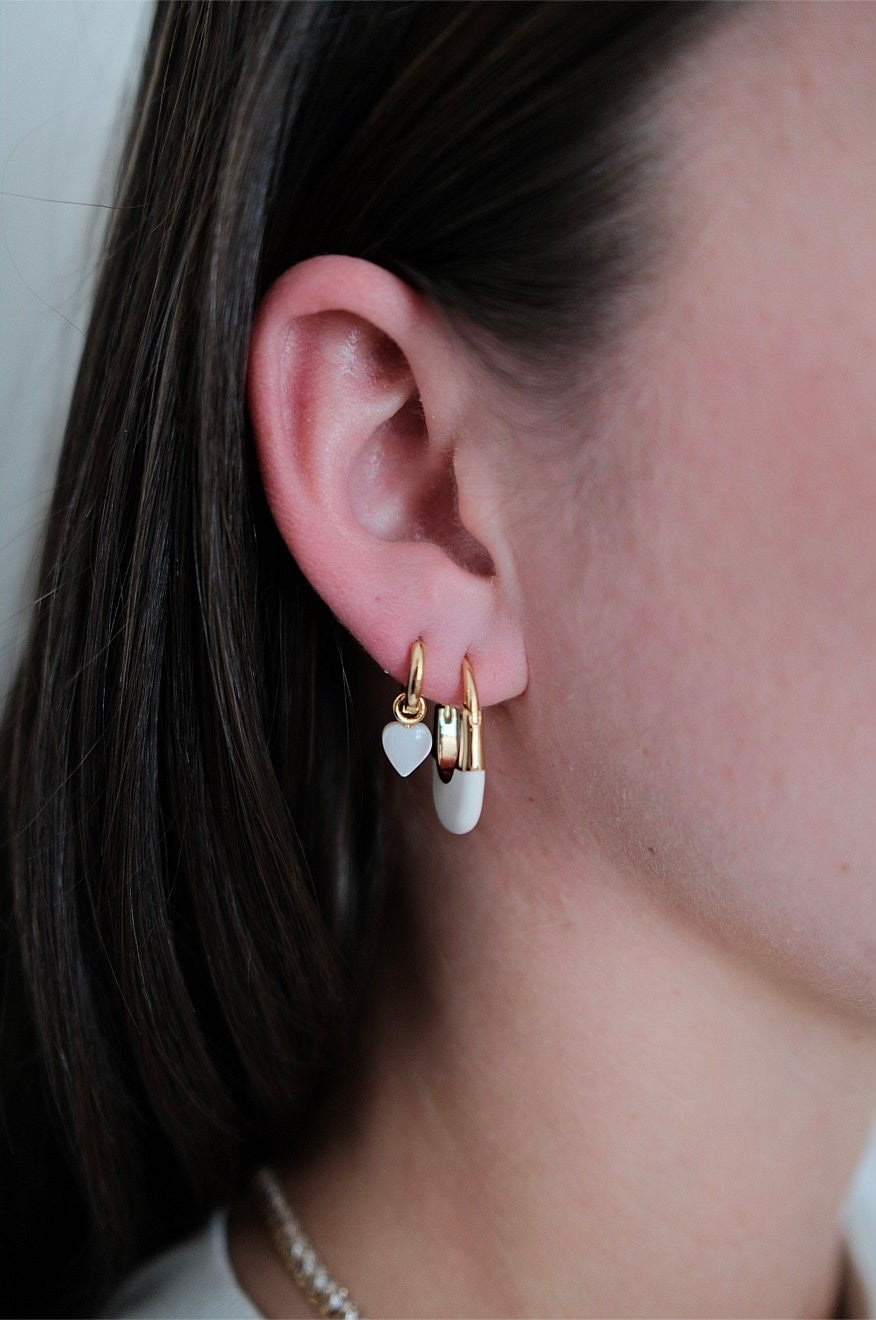 Stefi Hoop White/Gold