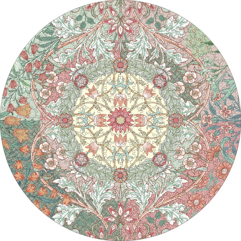 500-Piece Circular Jigsaw Puzzle-William Morris