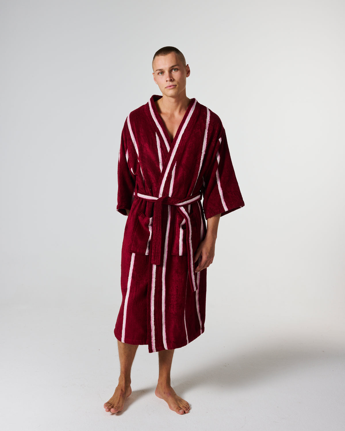 Ruby Rose Stripe Bamboo Terry Bath Robe