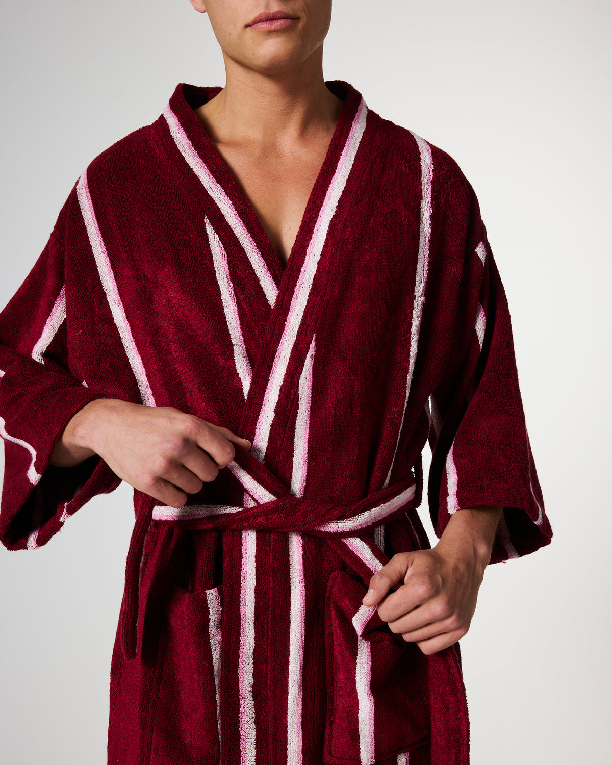 Ruby Rose Stripe Bamboo Terry Bath Robe
