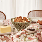 Lattice Woven Ceramic Green Bowl