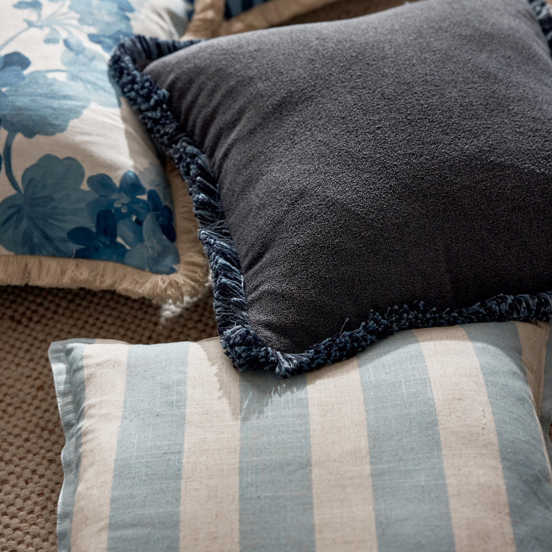 Margot Navy Fringe Cushion