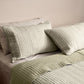 Sinclair Green Stripe Quilted Pillow Case Set 2