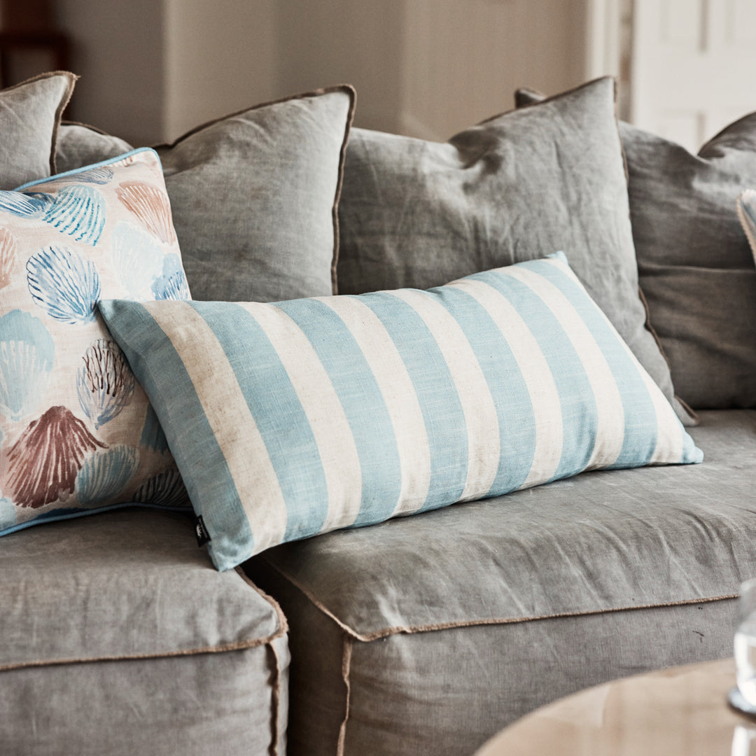 Rye Sky Blue Stripe Cushion