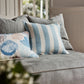 Rye Sky Blue Stripe Cushion 50cm
