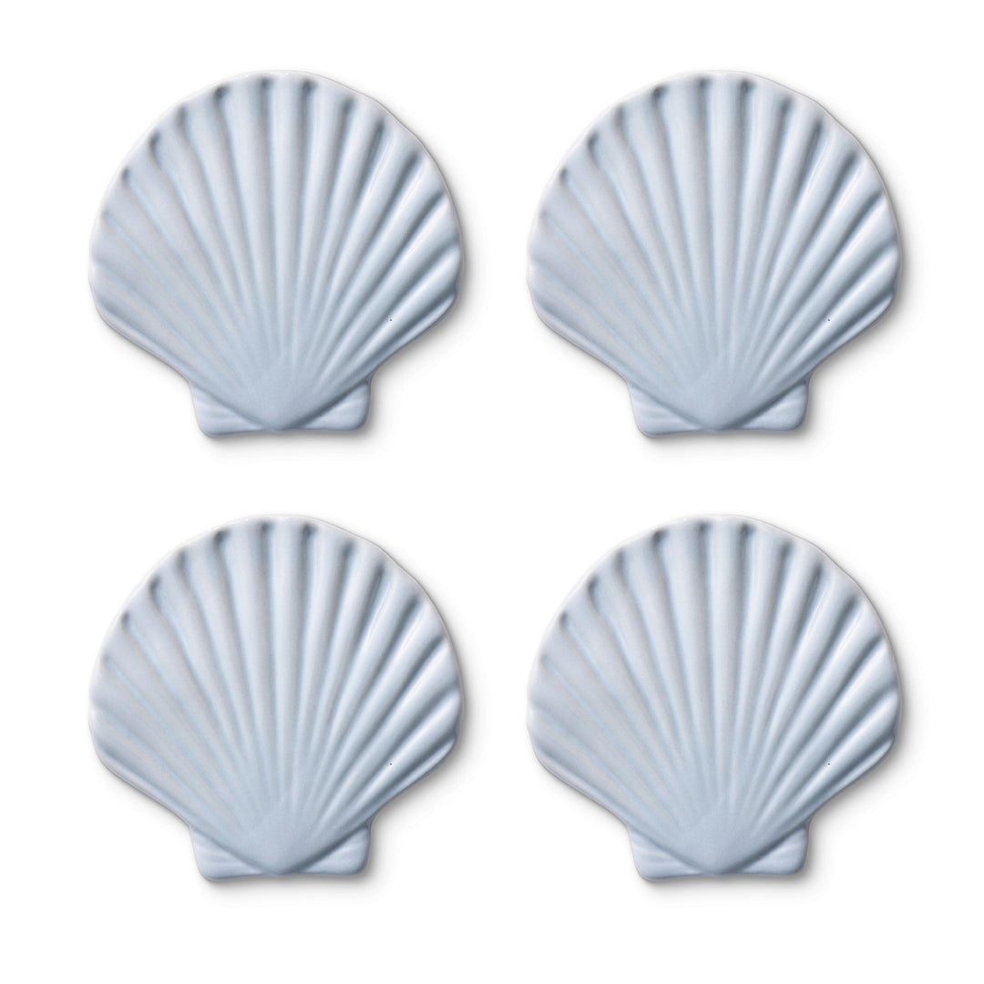 Seashell Light Blue Coaster Set/4